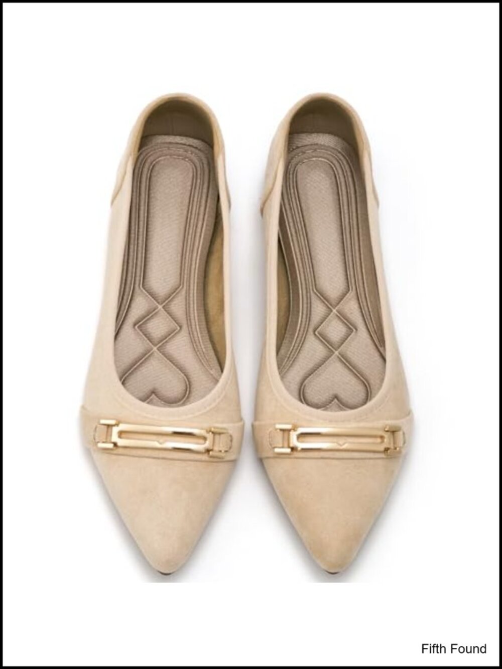 Women's Pointed Toe Ballet Flats Faux Suede Buckle Slip-On Work Shoes